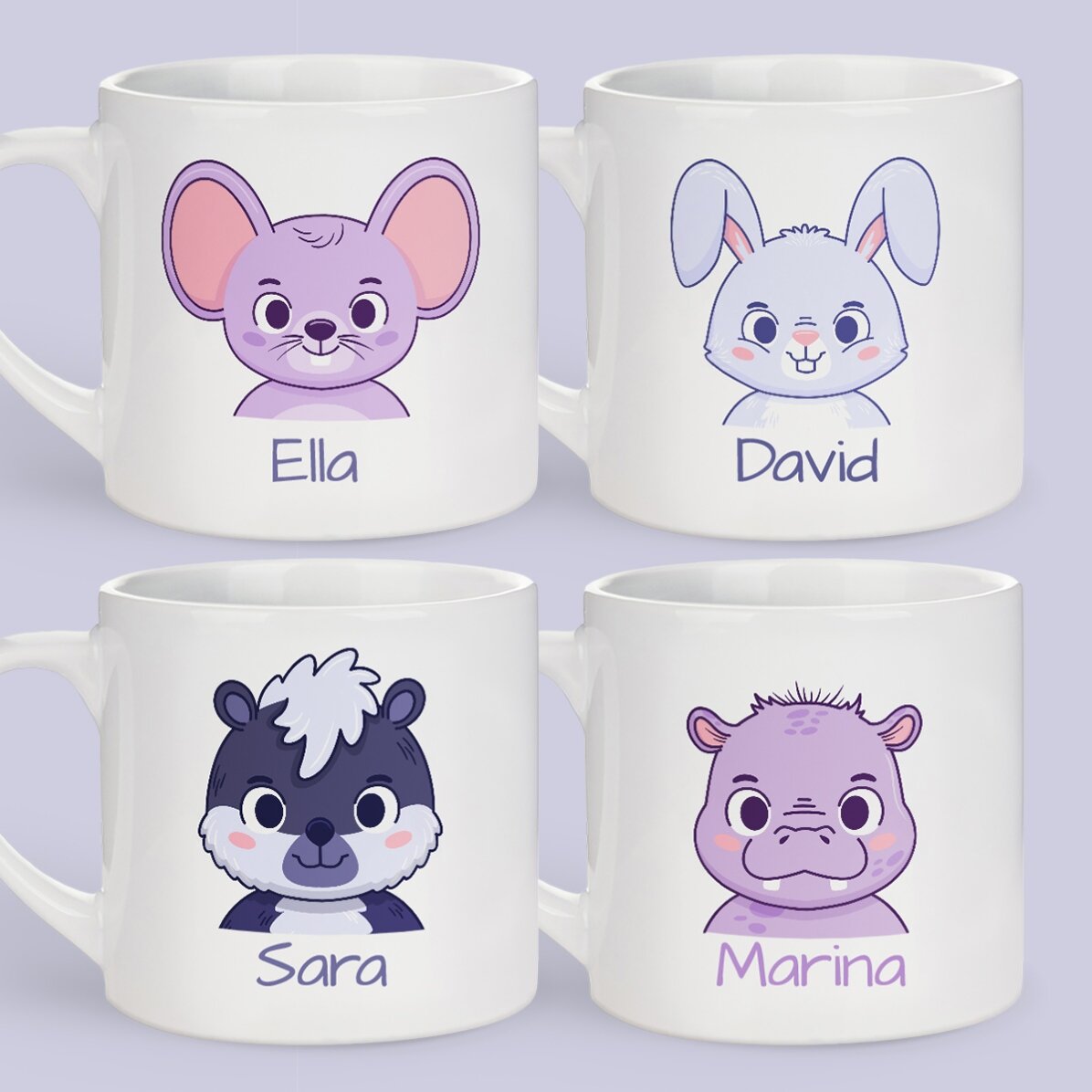 Cană personalizată pentru copii cu nume - Animăluț simpatic