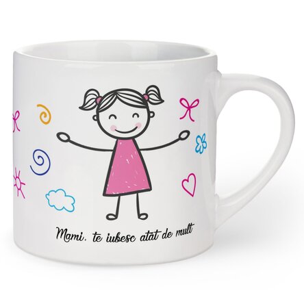 Cană personalizată pentru copii cu text - Fetiță