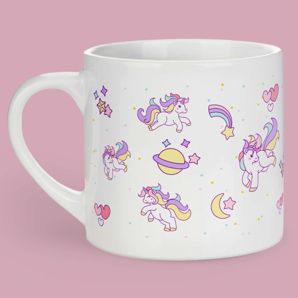 Cană personalizată pentru copii cu text - Unicorni