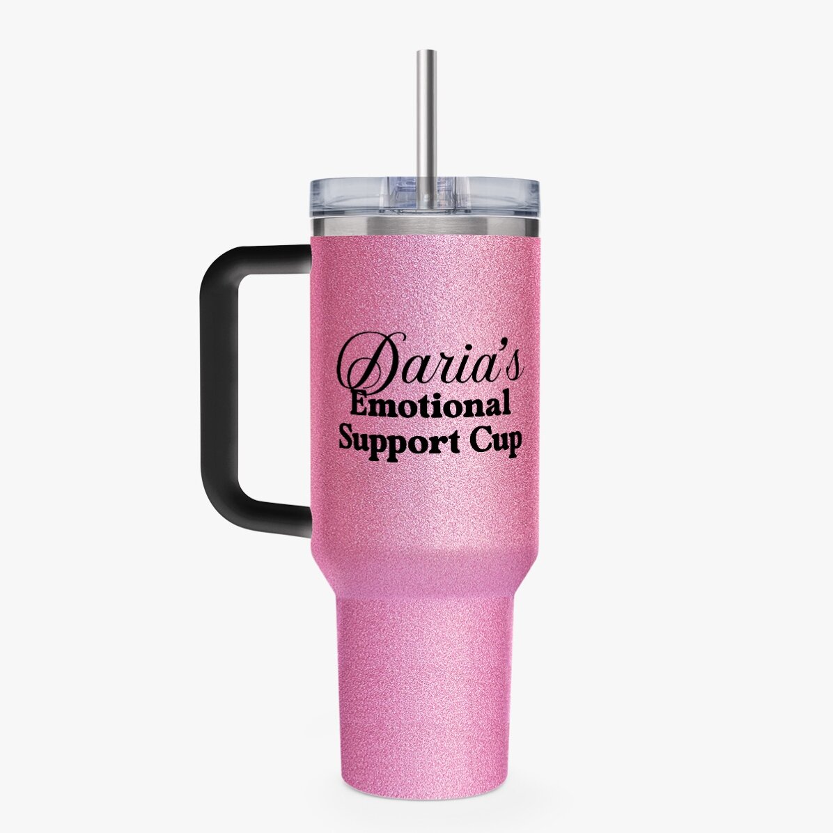 Cană termos cu mâner și pai personalizată - Emotional Support