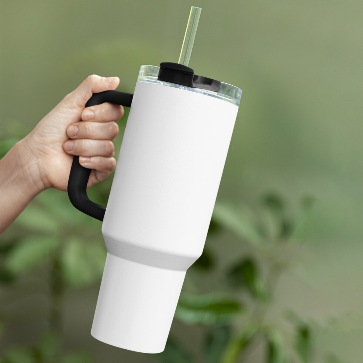 Cană termos cu mâner și pai personalizată cu text - Barbie