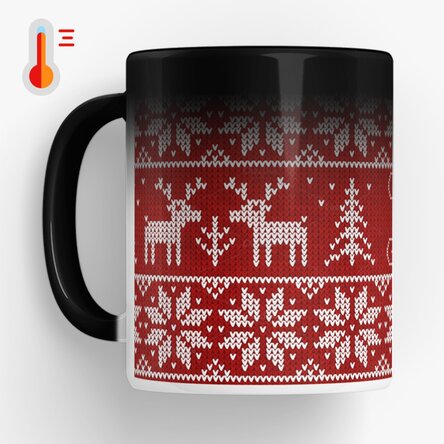 Cană termosensibilă personalizata cu text - model de Crăciun 