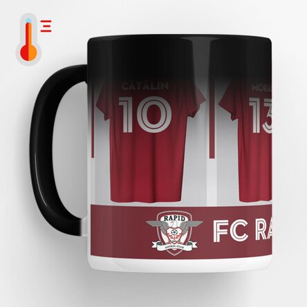 Cană termosensibilă FC Rapid 1923 personalizată cu nume și număr - Tricourile jucătorilor