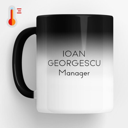 Cană termosensibilă personalizată cu mesaj - Milionar