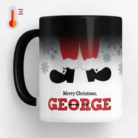 Cană termosensibilă personalizată cu mesaj - Moș Crăciun