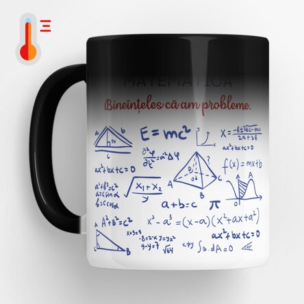 Cană termosensibilă personalizată cu mesaj - Profesor de Matematică