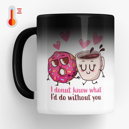 Cană termosensibilă personalizată cu nume - Doughnut Love