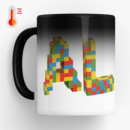 Cană termosensibilă personalizată cu nume - Lego 