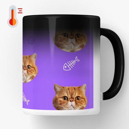  Cană termosensibilă personalizată cu o poză - Cat