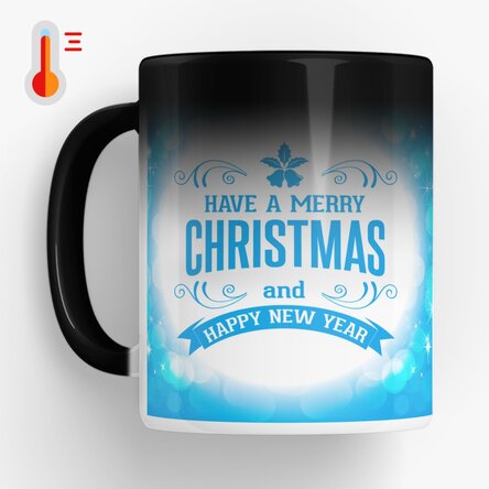 Cană termosensibilă personalizată cu o poză - Merry Christmas and a Happy New Year