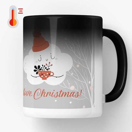 Cană termosensibilă personalizată cu text – Cloud