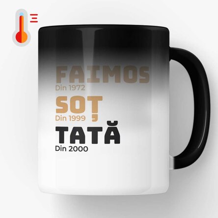 Cană termosensibilă personalizată cu text - Istoria tatălui