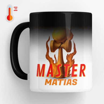 Cană termosensibilă personalizată cu text - Kendama Master