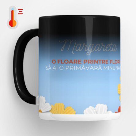 Cană termosensibilă personalizată cu text - Margarete