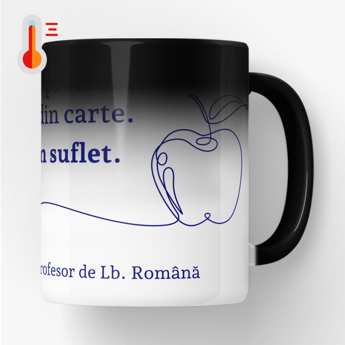 Cană termosensibilă personalizată cu text pentru profesori