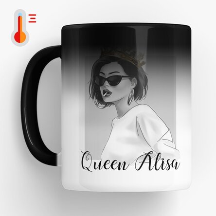 Cană termosensibilă personalizată cu text - Queen