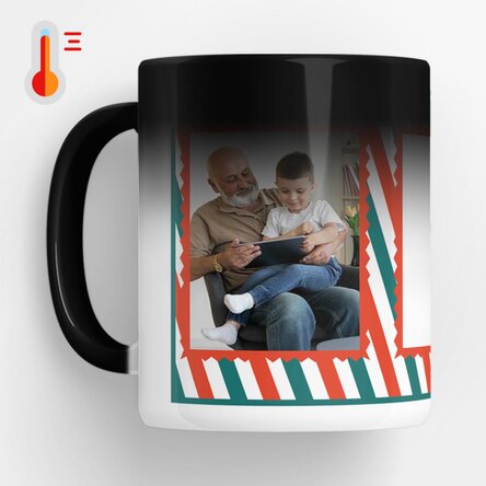 Cană termosensibilă personalizată cu text și o poză - Crăciun fericit!