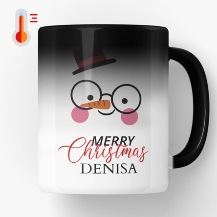 Cană termosensibilă personalizată cu text - Snowman 