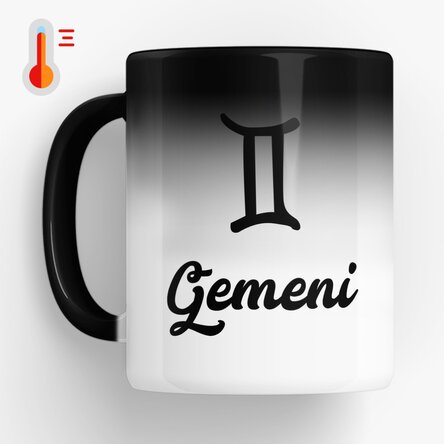 Cană termosensibilă zodiac personalizată cu poză și text - Gemeni