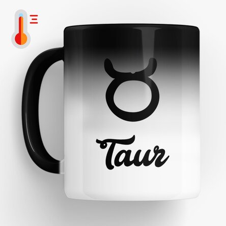 Cană termosensibilă zodiac personalizată cu poză și text - Taur