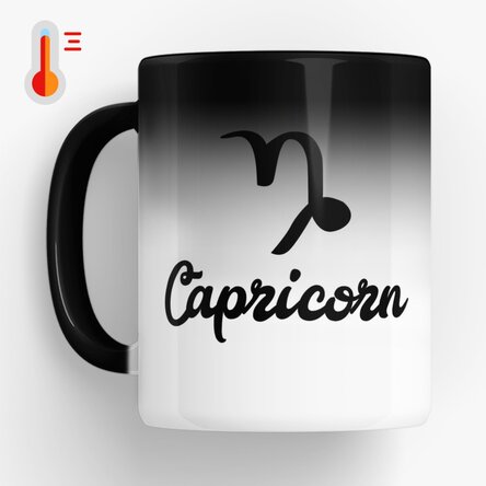 Cană termosensibilă zodiac personalizată cu text - Capricorn 
