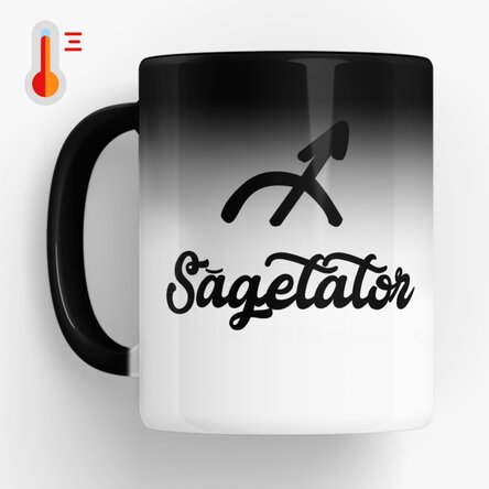 Cană termosensibilă zodiac personalizată cu text - Săgetător
