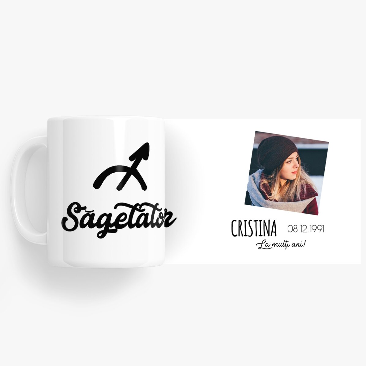 Cană zodiac personalizată cu poză și text - Săgetător