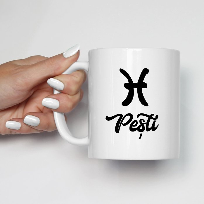 Cană zodiac personalizată cu text - Pești