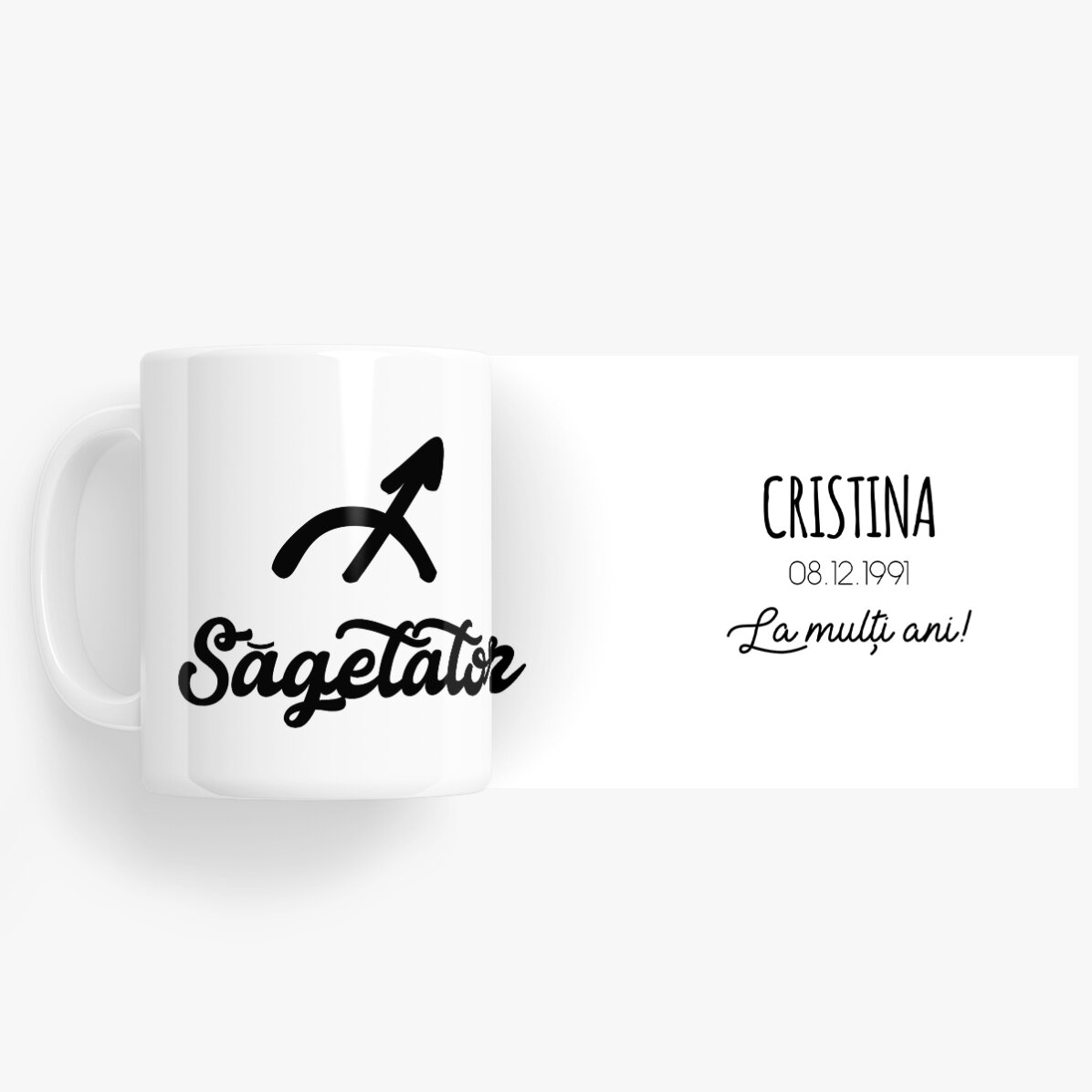 Cană zodiac personalizată cu text - Săgetător