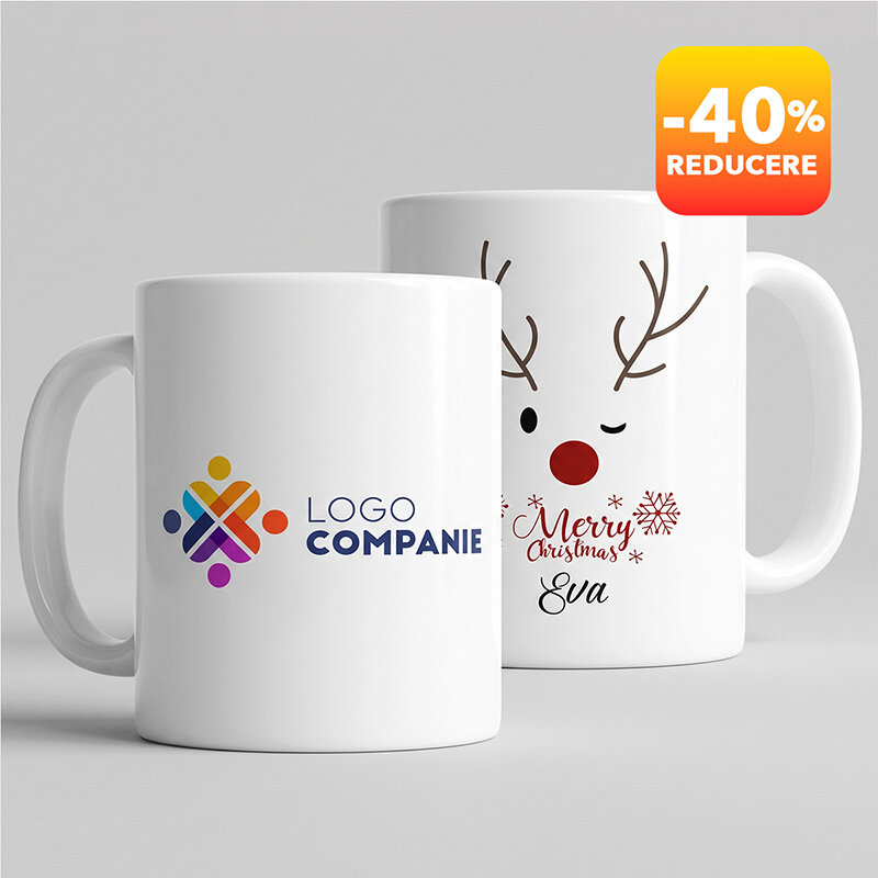 Căni personalizate corporate de Crăciun