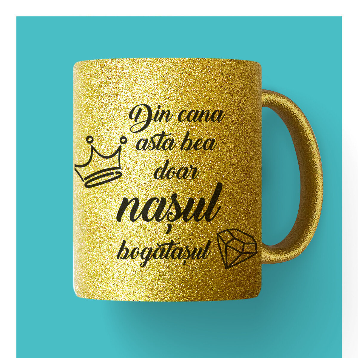 Căni personalizate cu glitter