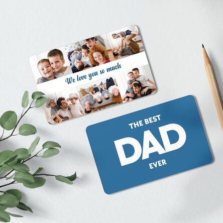 Card aluminiu personalizat față-verso cu 6 fotografii și mesaj