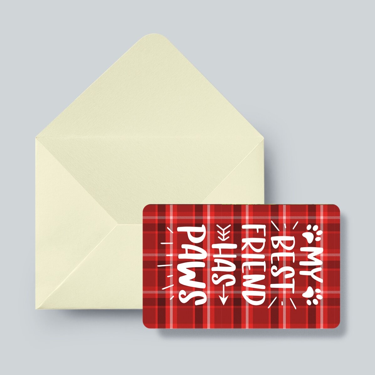 Card aluminiu personalizat față-verso cu mesaj și 4 poze - Cățelușul Meu