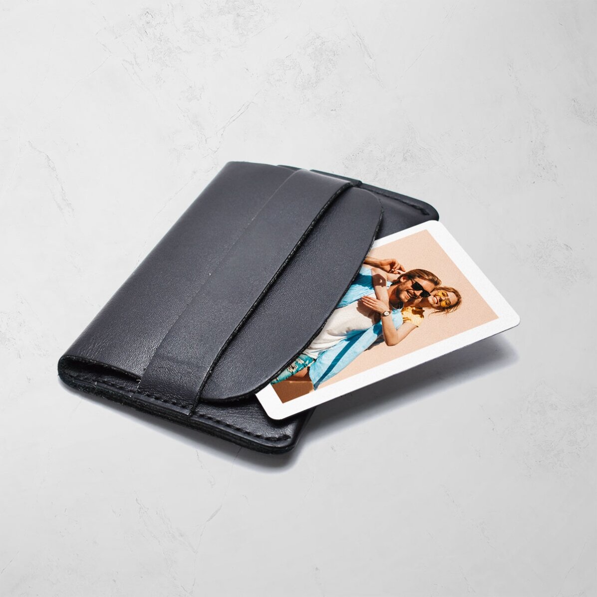 Card aluminiu personalizat față-verso cu mesaj și o poză portret