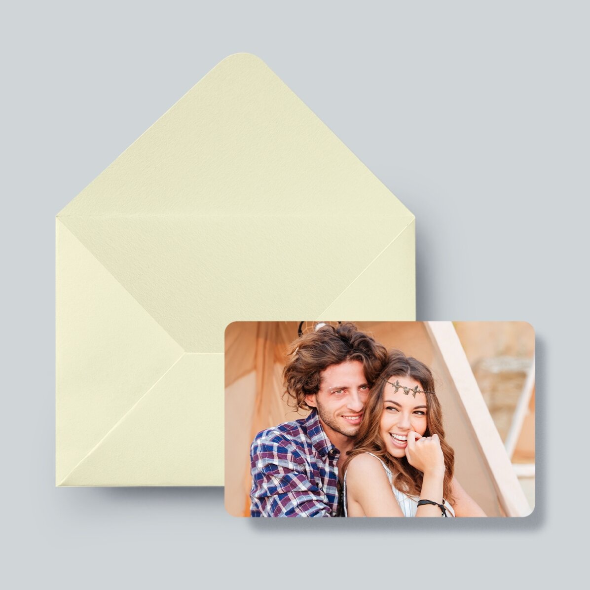 Card aluminiu personalizat față-verso cu poze landscape