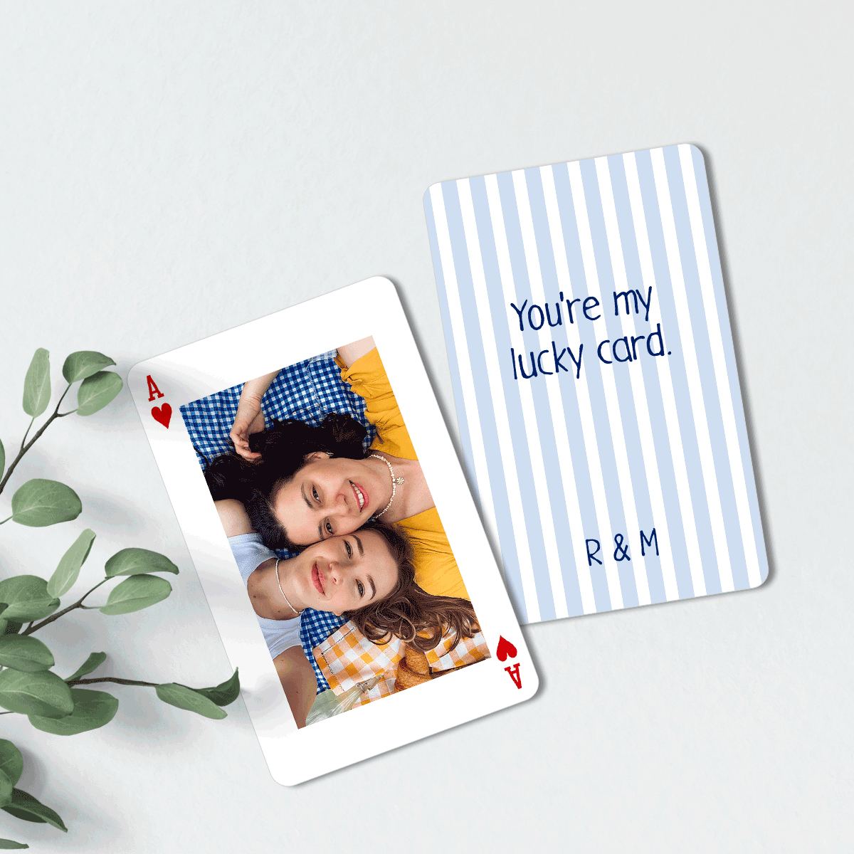Card aluminiu personalizat față-verso cu poză și mesaj - Carte de joc