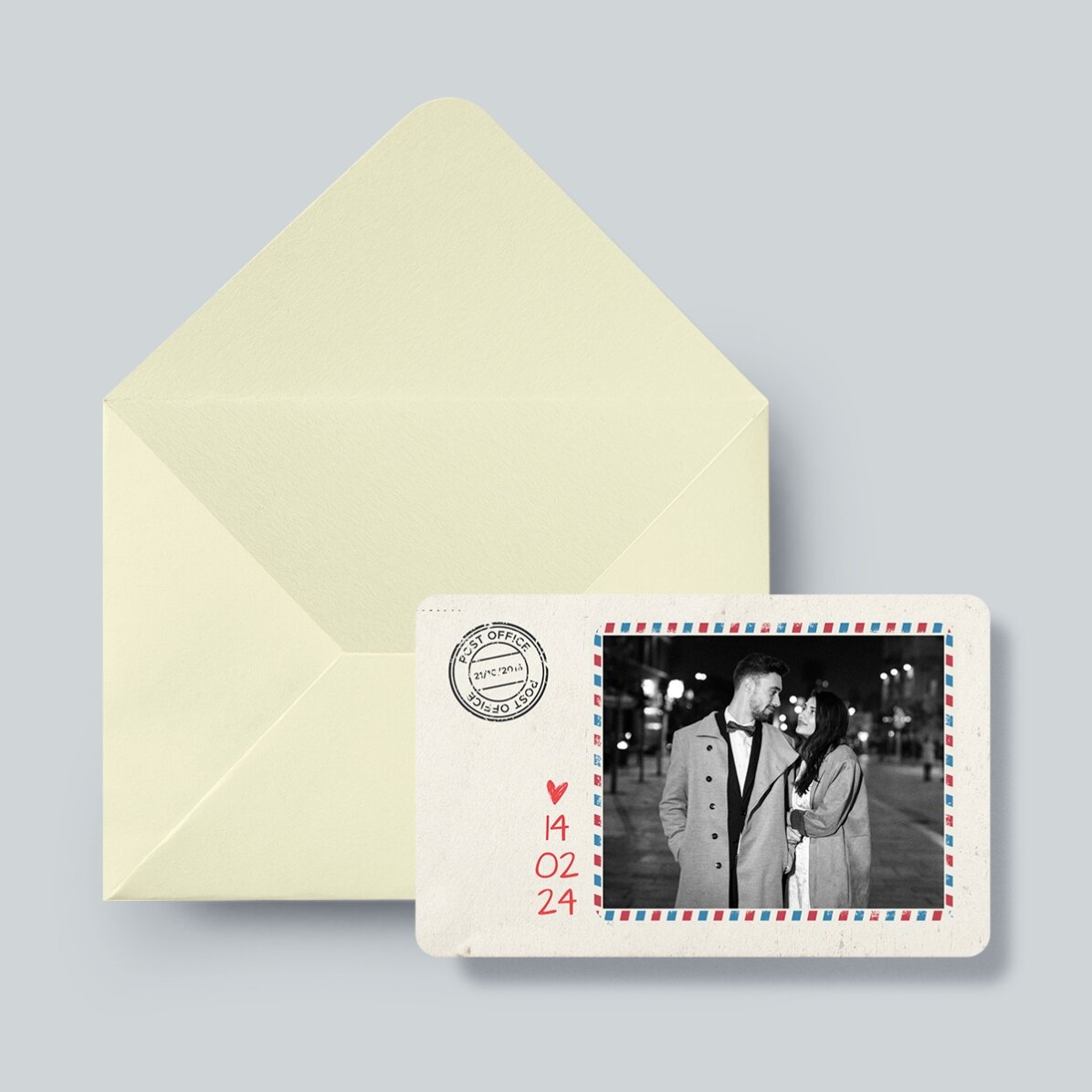 Card aluminiu personalizat față-verso cu text și două poze - Carte Poștală