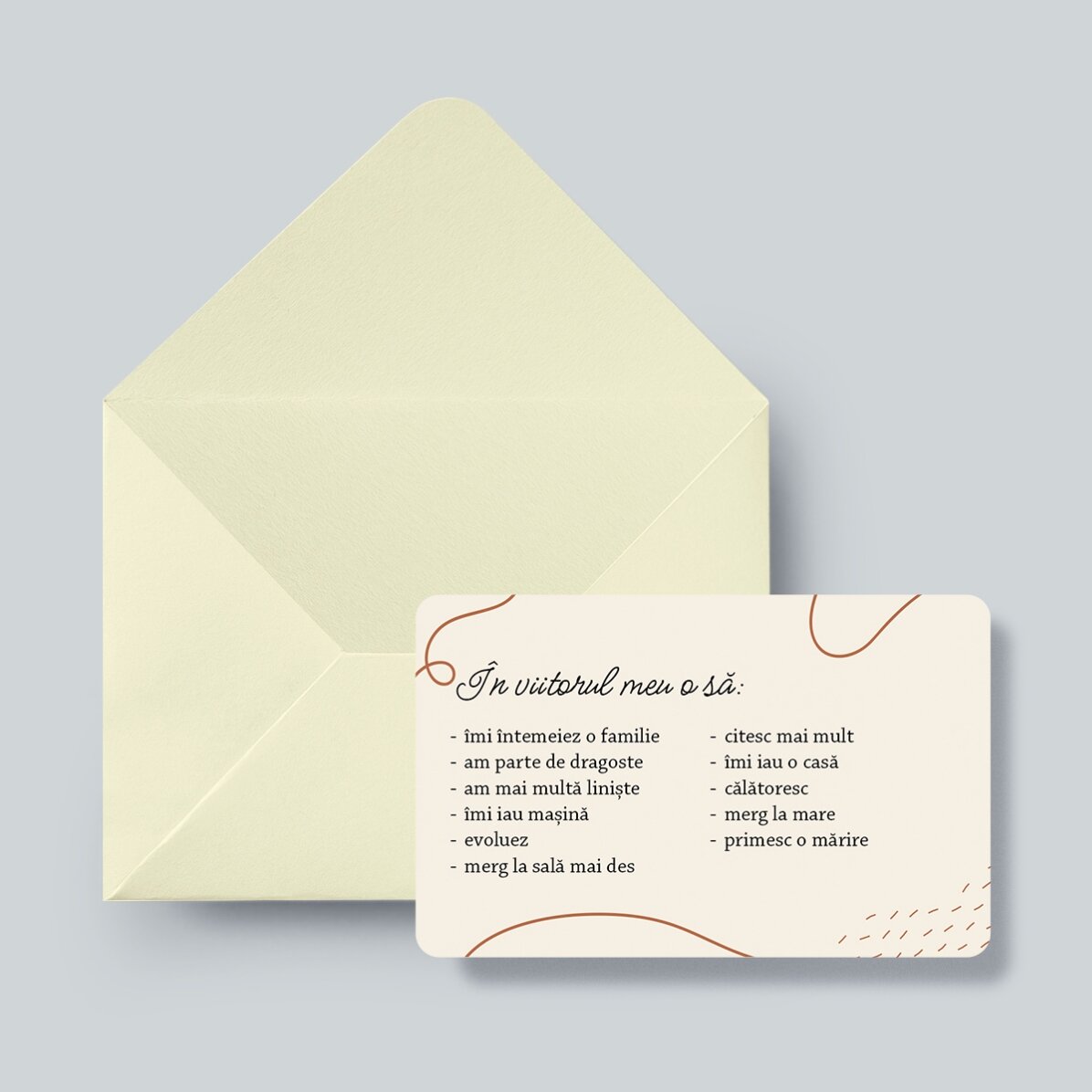 Card aluminiu personalizat față-verso cu text și două poze - Vision Board