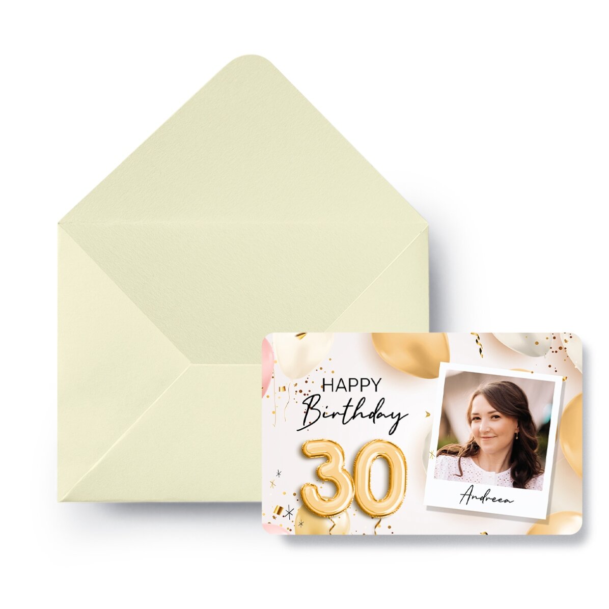 Card aluminiu răzuibil personalizat față-verso cu poză și mesaj - Happy Birthday