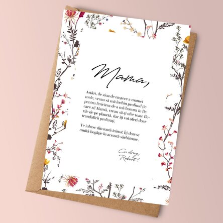 Card de mulțumire personalizat cu text - Mama