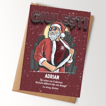 Card FC Rapid personalizat cu text - Moșul din Giulești