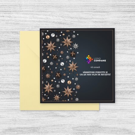 Card pătrat personalizat cu logo și mesaj - Ornamente