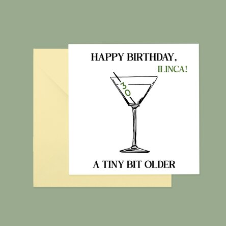 Card pătrat personalizat cu text - La mulți ani!