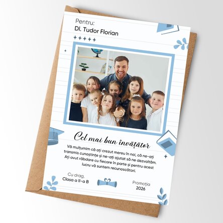 Card personalizat cu mesaj - Sfârșit de an școlar