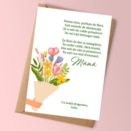 Card personalizat cu text - Poezie pentru mama