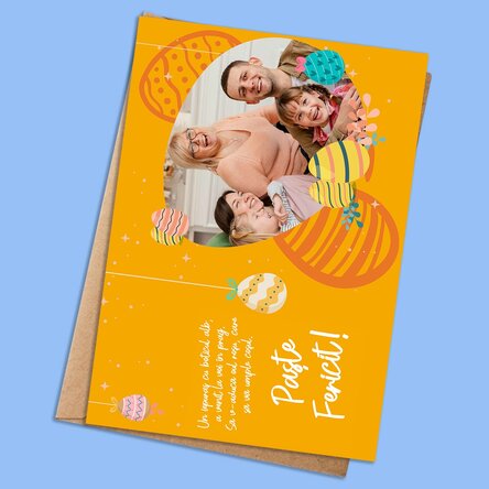 Card personalizat cu text și o poză - Ou de Paște