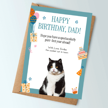 Card personalizat cu text și poza animăluțului tău - Happy birthday!