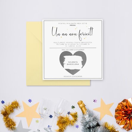 Card răzuibil personalizat cu mesaj - Model elegant de Crăciun