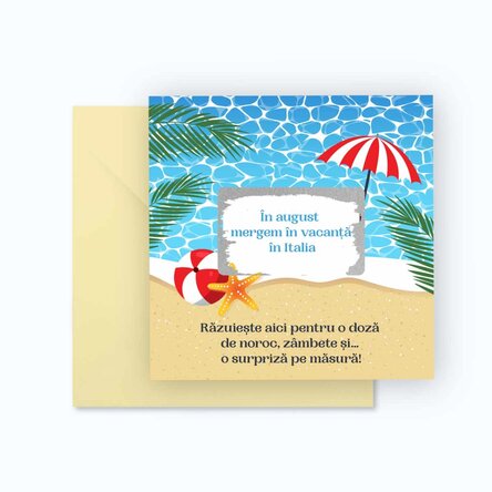 Card răzuibil personalizat cu mesaj - Vacanță
