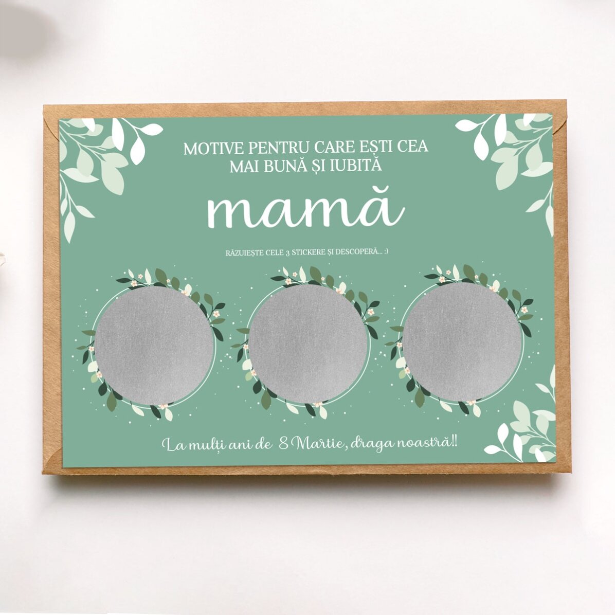 Card răzuibil personalizat cu motive pentru cea mai bună mamă